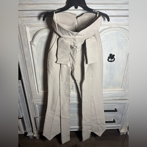 Maticevski Taupe Destined Wrap Pants Draped Asymmetrical Stylish‎ Designer - Picture 3 of 13
